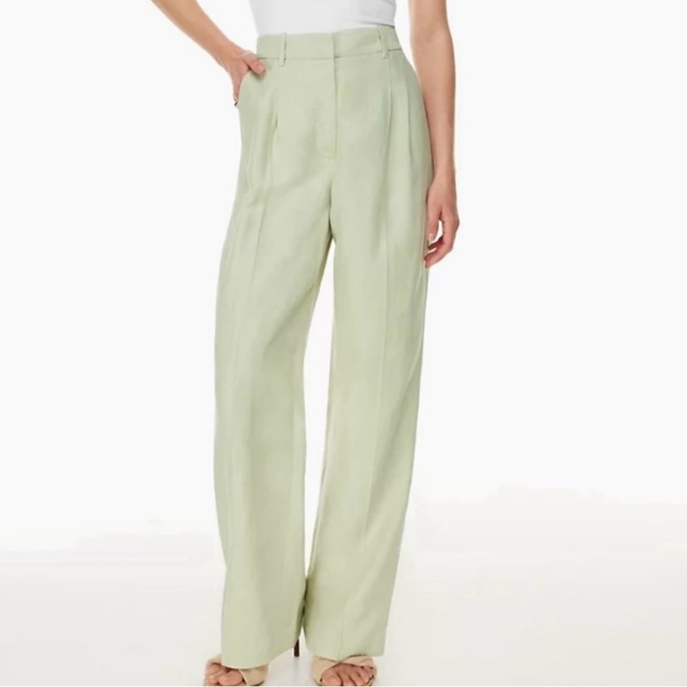 Aritzia Wilfred Sage Green Linen Effortless Pants